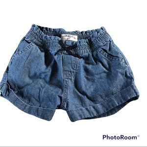 chambray shorts elastic waistband navy bow 18 Months Osh Kosh Girl